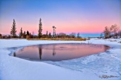 Sunset Pond Reflection
