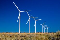 Wind Turbines And Blue Sky