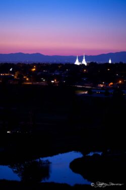 Brigham City Temple - Tabernacle Spires Over Golf Course
