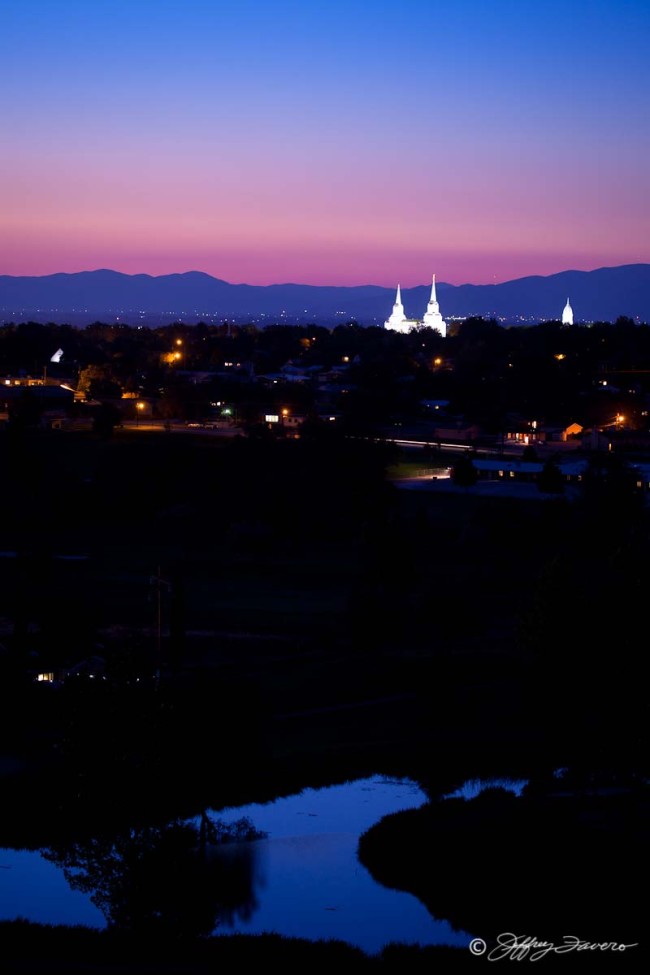 Brigham City Temple - Tabernacle Spires Over Golf Course