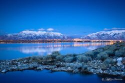 Mid-Causeway Wasatch Front Reflection - Antelope Island