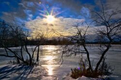 Sun Over Icey Stream Overflow