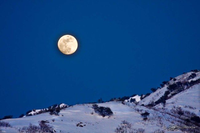 February Full Moon Over Wasatch Front