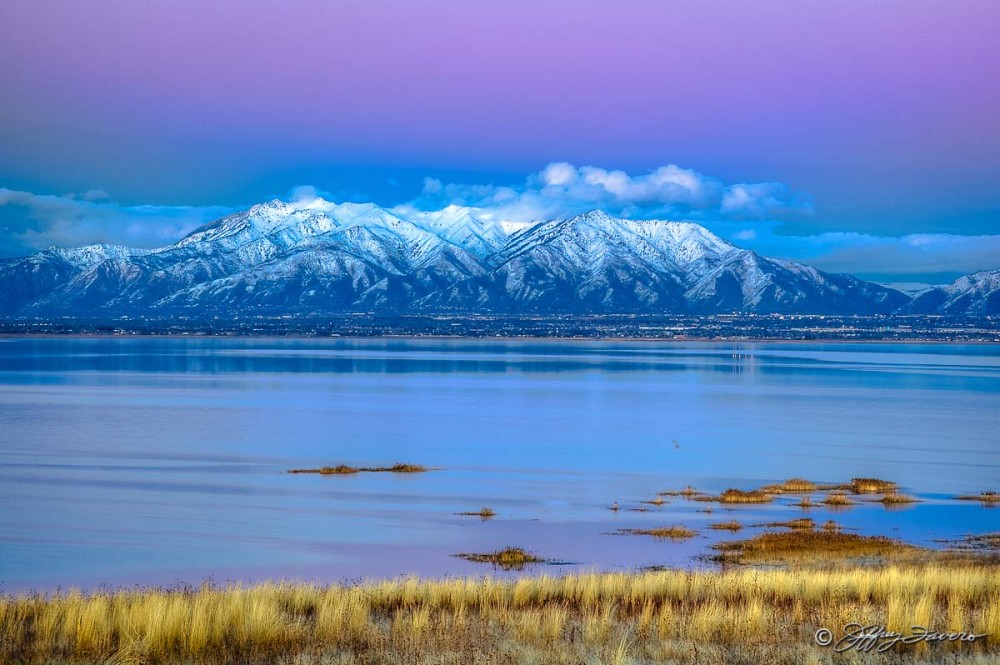 Winter Wasatch Front From Antelope Island
