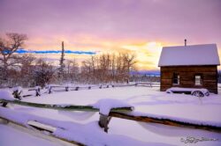 Pioneer Schoolhouse Winter Sunrise