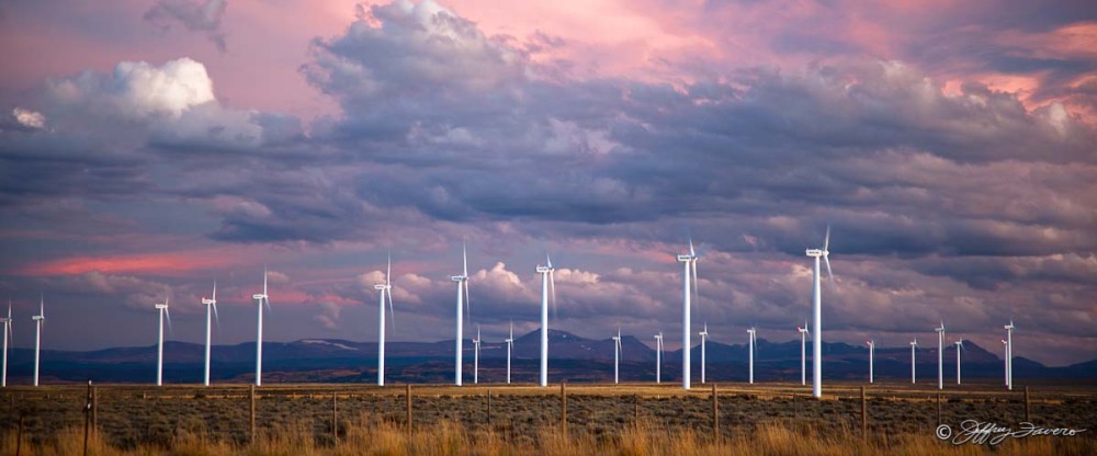 Colorful Sky and Wind Turbines