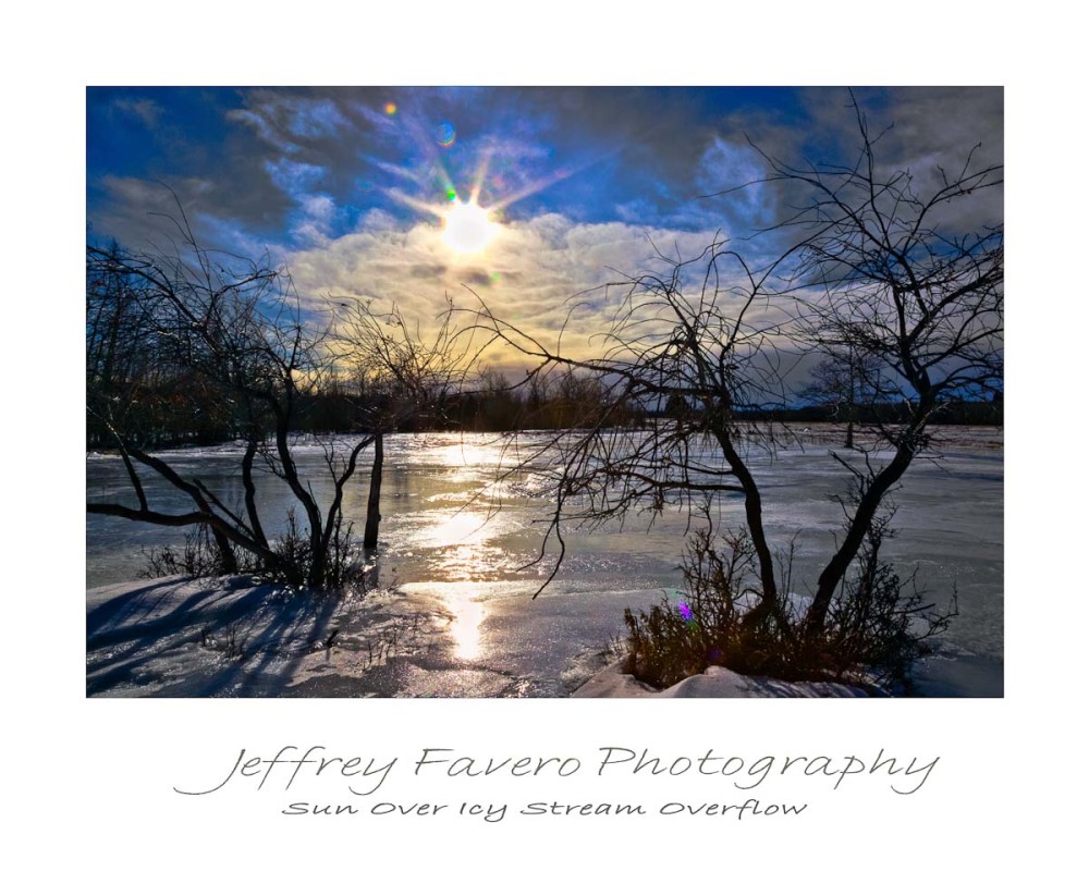 Sun Over Icy Stream Overflow