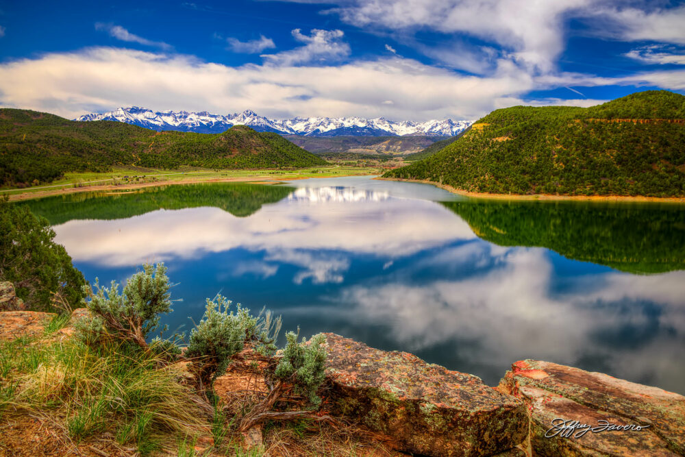 Sneffels Mountain Range Beyond Ridgway Reservoir