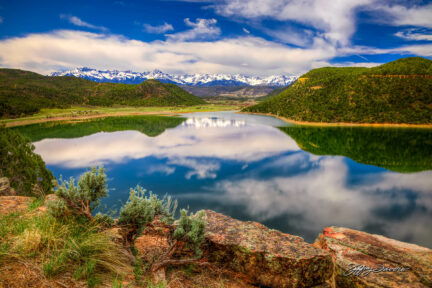Sneffels Mountain Range Beyond Ridgway Reservoir