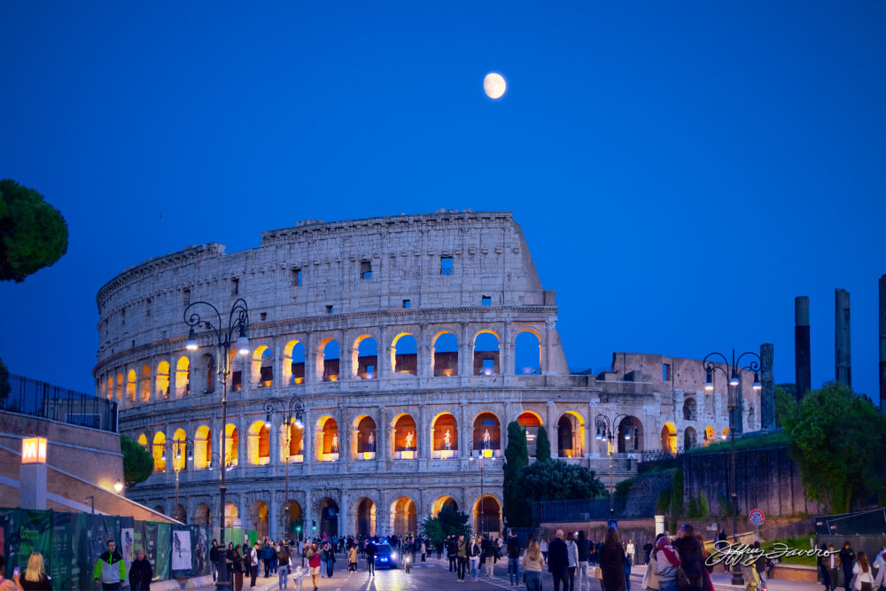 Moonrise Over the Colosseum