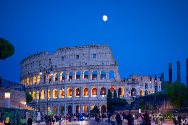 Moonrise Over the Colosseum